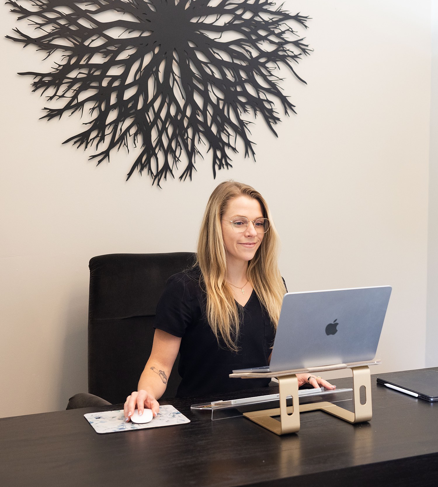 A Citrin Longevity team member reviewing assessment results at the West Hollywood clinic in Los Angeles